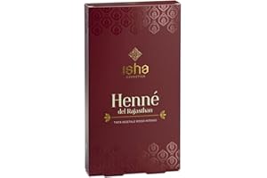 ISHA cosmetics-Hennè del Rajasthan- tinta vegetale in polvere rosso ramato freddo-testato dermatologicamente e al nichel<1ppm-vegan-100g