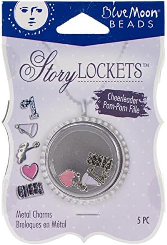 Blue Moon Beads Story Lockets Metal Charm, Cheer, Assortment, 5-Pack