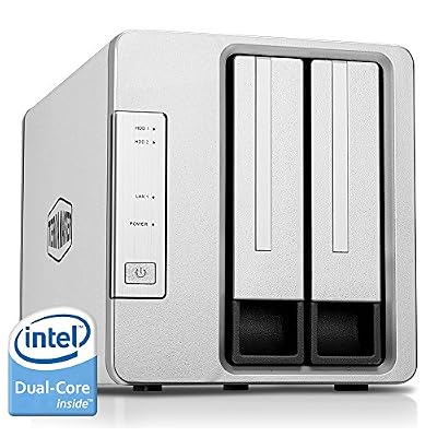 TerraMaster F2-220 lecteur NAS 2 Bay Intel Dual Core 2.41GHz 2 Go de RAM PLEX DLNA Serveur Media Cloud Storage (Personal Diskless)