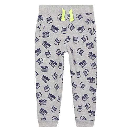 Bluezoo Kids Boys' Grey Fire Truck Print Sweat Jogging Bottoms Age 3-4