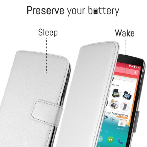 Orzly   - LG NEXUS 5 Funda con Auto Standby   Sensores Autom  ticos del Sue  o   Vigilia   Estilo de BLANCO - Caja con Soporte integrado  Alias  Orzly   - Multi-Function Wallet Stand Case para GOOGLE NEXUS 5 SmartPhone   Tel  fono M  vil - 2013 modelo   ESTUCHE INCLUYE  Tapa Magn  tica   Cartera   Billetera integrado