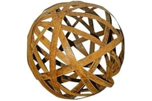 KLOCKE EDELROST DEKOR Rostige Gartenkugel mit schönem Streifen Design - Große Dekokugel - Ø 50cm - Wetterfest & Frostsicher - Metall/Edelrost/Rost - Rostkugel/Metallkugel zur Dekoration im Garten/Gartendekoration