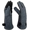Apogo Ofenhandschuhe Backhandschuhe Grillhandschuhe Handschuhe 1 Paar Leder Grill Handschuhe 41x15x15cm Wildleder Mit Aufhngung Topflappen Fr Kche Und Grill Grillplatz Mikrowelle Handschuhe Schweien
