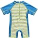 CharmLeaks Baby Boy Short Sleeve Zip Rash Guard Striped UV Protection One Piece Swimwear Swimsuit UPF 50+