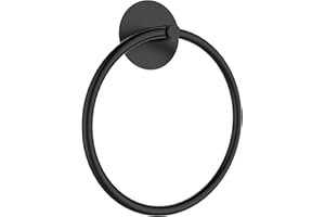 SetSail Adhesive Towel Holder for Bathroom Wall Matte Black Hand Towel Ring Stainless Steel Towel Hanger for Bathroom, Kitchen
