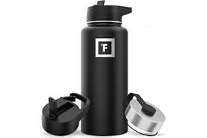 IRON °FLASK Edelstahl Trinkflasche mit Strohhalm - 650/950/1200/1800 ml - Kohlensäure Geeignet Auslaufsicher Doppelwandig Isoliert Thermosflasche BPA-Freie - Wasserflasche Sport Gym Fitness Reisen Kinder