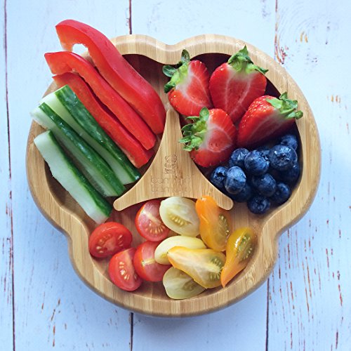 Baby Saugnapf-Teller, Standfeste Saug-Fütter-Teller, aus naturbelassenem Bambus - 8