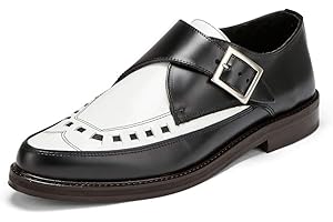 Undercover Shoes Mens Buzzcock Rockabilly Single Strap Black/White Monk Shoe