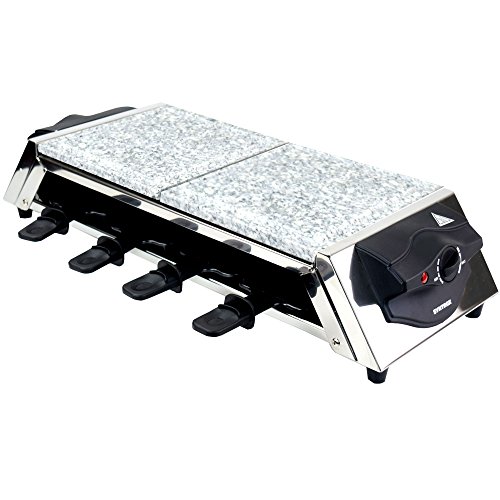 Syntrox Germany Edelstahl Design Raclette Genf 3 in 1 mit Grill und Heißer Stein für 8 Personen - 7