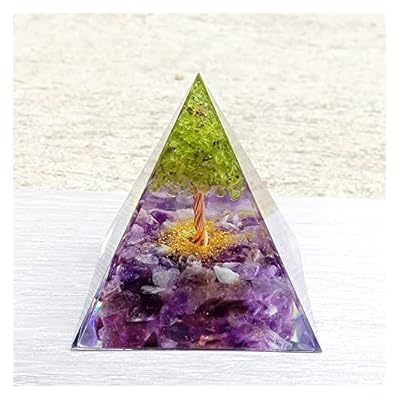 Ycyingcheng Pyramid Ogan Crystal Energy Tower Nature Reiki Chakra Crushed Stone, Natural Pyramid Ogan Crystal Energy Tower Energy Healing Reiki Chakra Crushed Stone Jewelry Home Office, 6cm