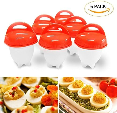 Egg Cooker, Egg Poacher For Hard/Soft Boiled Eggs, Poached Eggs, Scrambled Eggs, Omelets - BPA Free, Non Stick Silicone -- AS SEEN ON TV (6 Pack)