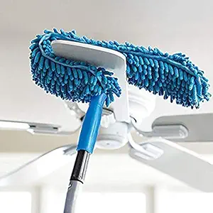 HARRY EMPIRE Foldable Microfiber Fan Cleaning Duster Flexible Fan mop for Quick and Easy Cleaning of Home, Kitchen, Car, Ceiling, and Fan Dusting Brush with Long Rod(Multi Color)