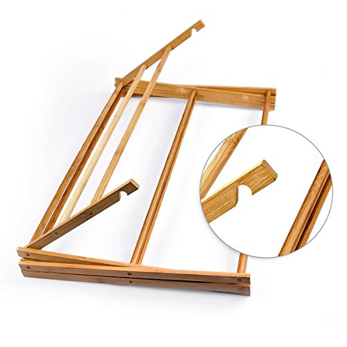 Relaxdays Handtuchhalter Bambus faltbar HBT 73 x 74 x 36 cm klappbarer Handtuchständer aus Holz mit 8 Handtuchstangen als platzsparender Wäscheständer, Herrendiener oder Handtuchtrockner, natur - 3