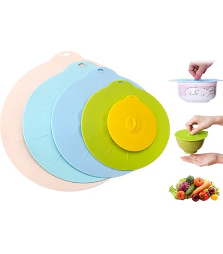 Lot De 5 Couvercles En Silicone Réutilisables, Résistants à La Poussière, à La Chaleur, Pour Micro-ondes, Récipients Pour Bols, Assiettes, Casseroles, Poêles
