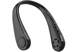 BSEICAL Przenośny wentylator na szyję, wentylator na kark i ręczny wentylator, przenośny wentylator do zawieszenia, mini wentylator, cichy, z pałąkiem USB, cichy, elastyczny, bez łopatek wirnika, na kemping, do biura (czarny)