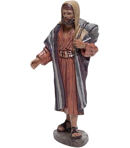 Statuina Presepe Campesina Con Ni&ntilde;a - Triciclo Editores, Resina E Polvere Di Alabastro, 11 Cm