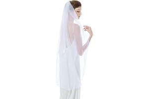 BEAUTELICATE Wedding Bridal Veil Simple Pencil Edge Single Tier For Bride Short Long Chapel Cathedral Floor Length Veil Ivory White With Metal Comb