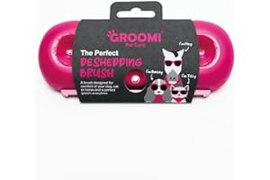 Groomi Brosse de toilettage pour chiens, chats, chevaux et lapins – Outil de toilettage doux et efficace pour animaux de compagnie, peigne large et peu profond, toilettage lisse pour chats, chiens et