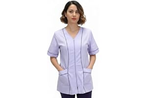 PETER'S ABITI DA LAVORO Camice da Lavoro Donna, Casacca con Zip, per Pulizie, Estetista, Parrucchiera, Maestra d'Asilo,