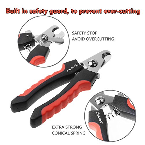 IDEAPRO-Pet-Nail-Clippers-Dog-Cat-Grinder-Trimmer-with-Quality-Sharp-Stainless-Steel-Blades-Safety-GuardPrevent-Overcutting-NailsErgonomically-designed-handle-for-maximum-grip-and-comfort
