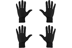 WANTUSHUI 2 paia di guanti di cotone nero,Taglia media L,Guanti protettivi,Guanti di cotone,Guanti di cotone per mani asciutte eczema cosmetici bellezza moneta gioielli e ispezione d'argento