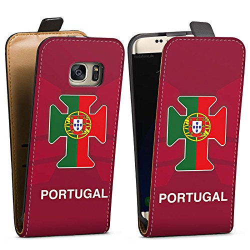 Samsung Galaxy S7 Tasche Hülle Flip Case Portugal Em Trikot Fussball Football