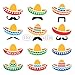 Produktbild Alu-Dibond-Bild 100 x 100 cm: "Mexican Sombrero hat with moustache or mustache icons", Bild auf Alu-Dibond
