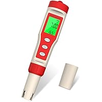 RUIZHI Digitales PH-Messgerät mit ATC: 4 in 1 PH TDS EC Temp - Hochgenauer Wasserqualitätsprüfer im Taschenformat