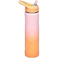 EcoVessel SUMMIT, Insulated Stainless Steel Water Bottle with Straw and Handle Flip Top Lid with Silicone Bottle Bumper Metal Water Bottle – 24 oz (Coral Sand)