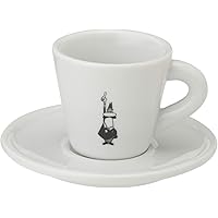Bialetti Y0TZ098 Espressotasse mit Untertasse, Porzellan