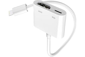 HIGHSPIRIT 【Apple MFi zertifiziert】AV Lightning zu HDMI Adapter,1080P Digital Sync Bildschirm Konverter Ladeanschluss für iPhone/iPad für HD TV/Projektor/Monitor,Unterstützt alle iOS