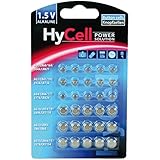HyCell 30 x Knopfzellen-Sparset Alkaline / Je 5x LR621 LR736 LR626 LR1130 386A. LR1154 / Ideal für Autoschlüssel TAN-Gerät Ki
