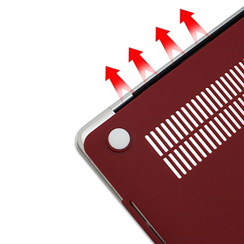 MacBook Pro 13 Hülle 2016, Infiland Ultra Slim Hochwertige Matt Gummierte Hartschale Tasche Schutzhülle Snap Case für NEUESTE 13-zoll MacBook Pro 13″ (2016 Freisetzung) A1706 / A1708 (Rotwein) - 3