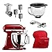 Produktbild KitchenAid 5KSM175PSECA ***SET***, ARTISAN Küchenmaschine LIEBESAPFEL ROT, ***BONUS PAKET 1*** inkl. Gemüseschneider, Spiralschneider, Glasschüssel und Abdeckhaube Rot sowie Standardzubehör