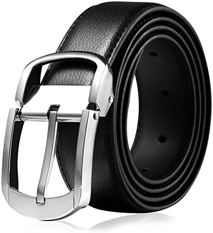Vbiger Mens Genuine Leather Belt Waist Strap Pin Buckle, 1 Free Gift Box