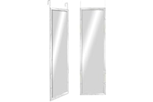 CHELY INTERMARKET MOD19300 Espejo De Puerta Cuerpo Entero Blanco Gris Estilo Moderno Minimalista 30x120cm Ideal para Vestidor Entrada Diseño Vertical con Kit De Colgar Montaje Fácil Madera Ingenieria