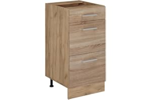 ‎VICCO Vicco Küchenunterschrank R-Line, Sonoma, 40 cm mit Schubladen, ohne Arbeitsplatte