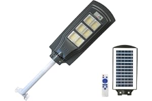 VICYOL S&D Farola Solar 624 LED 240W con Panel Fotovoltaico Integrado. Luz Solar Exterior IP66 con Control de Luz Automático, Mando a Distancia para Iluminación de Calles, Avenidas, Patios hasta 200m².