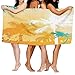 Produktbild ERCGY Funny Bath Towel Tropical Grunge Style Vibrant Palms Silhouette Paradise with Funky Retro Graphic Soft Fast Drying Beach Towel Pool Towel 30x50