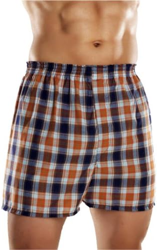 Mens Woven Shorts Printed Underwear Poly Cotton Boxer Short Pack of 3 (Medium)