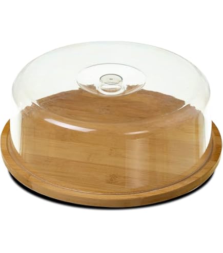Boîte à Fromage En Verre & Bambou - Cloche De Conservation Avec Plateau - 27x21.5x9.5cm