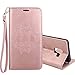 Produktbild Galaxy A3 2017 Hülle, DENDICO Ledertasche im Ständer mit Kreditkartenhaltern und Magnetverschluss, Flip Case Tasche Wallet Case Schutzhülle für Samsung Galaxy A3 2017 - Rose Gold