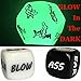 Produktbild Funny Glow im Dunkeln 12-Seitiger Würfel Sexstellungen Würfel für Bachelor Party oder Liebe Paare Neuheit Game Toys Geschenk (1pc Glow Sex+1 Pair White/Black Foreplay Dice)