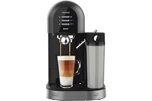 Cecotec Cafetera Semiautomática Power Instant-ccino 20 Chic Serie Nera. para café molido y en cápsulas, 20 Bares, Depósito de Leche 0.7ml, Depósito de Agua 1.7L, 1470W