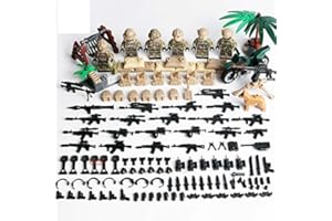 TAITUS 6Pcs Mini Military Figures Block Set, Military Amy Building Block Toy, Military Soldier Dolls with Weapon Accessories, Birthday Gifts for Children
