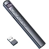 Hobimtek Digital Display Rechargeable Laser Presentation Control Laser Powerpoint Laser Pointer Slide Jumper with Charging Indicator