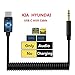 Produktbild KFZ USB C Aux Ladegerät Spiralkabel für KIA Hyundai, Kompatibel mit Pixel 2 XL HTC U11/U12 + Motorola Moto Z2 Samsung S9 S8 Note 8 Plus LG G6 V30 OnePlus 5, Extended Länge: 6 ft, 2 Stück