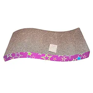 BARK N BITES Cat Scratcher Board with Catnip, Cat Cardboard Scratch Durable Recyclable Scratching Pad Reversible, Cat Scratching Board Pad Toy, Corrugated Scratching Pad for cat (Pattern 2)