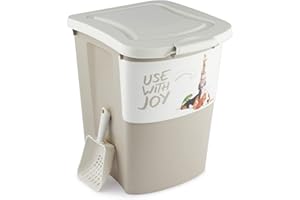 Rotho Archie Conteneur pour aliments pour animaux 38l avec couvercle, Plastique (PP) sans BPA, multicolore, 38l (41.0 x 37.0 x 50.0 cm)