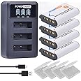 PowerTrust 4Pcs NP-BX1 NP BX1 Battery and LED USB Dual Charger for Sony ZV-1 DSC-RX100 DSC-WX500 IV HX300 WX300 HDR-AS15 X3000R MV1 AS30V HDR-AS300 GWP88